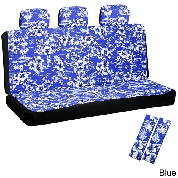 Oxgord Hawaiian Flower 60/40 Split Bench 8 piece Seat Cover Set