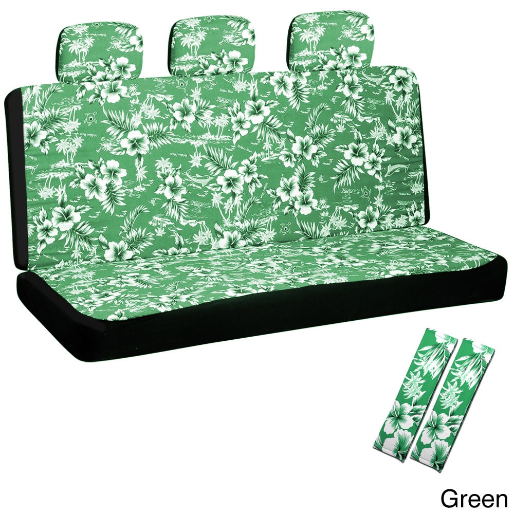 Oxgord Hawaiian Flower 60/40 Split Bench 8 piece Seat Cover Set