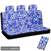 Oxgord Hawaiian Flower 60 40 Split Bench 8 Piece Seat Cover Set