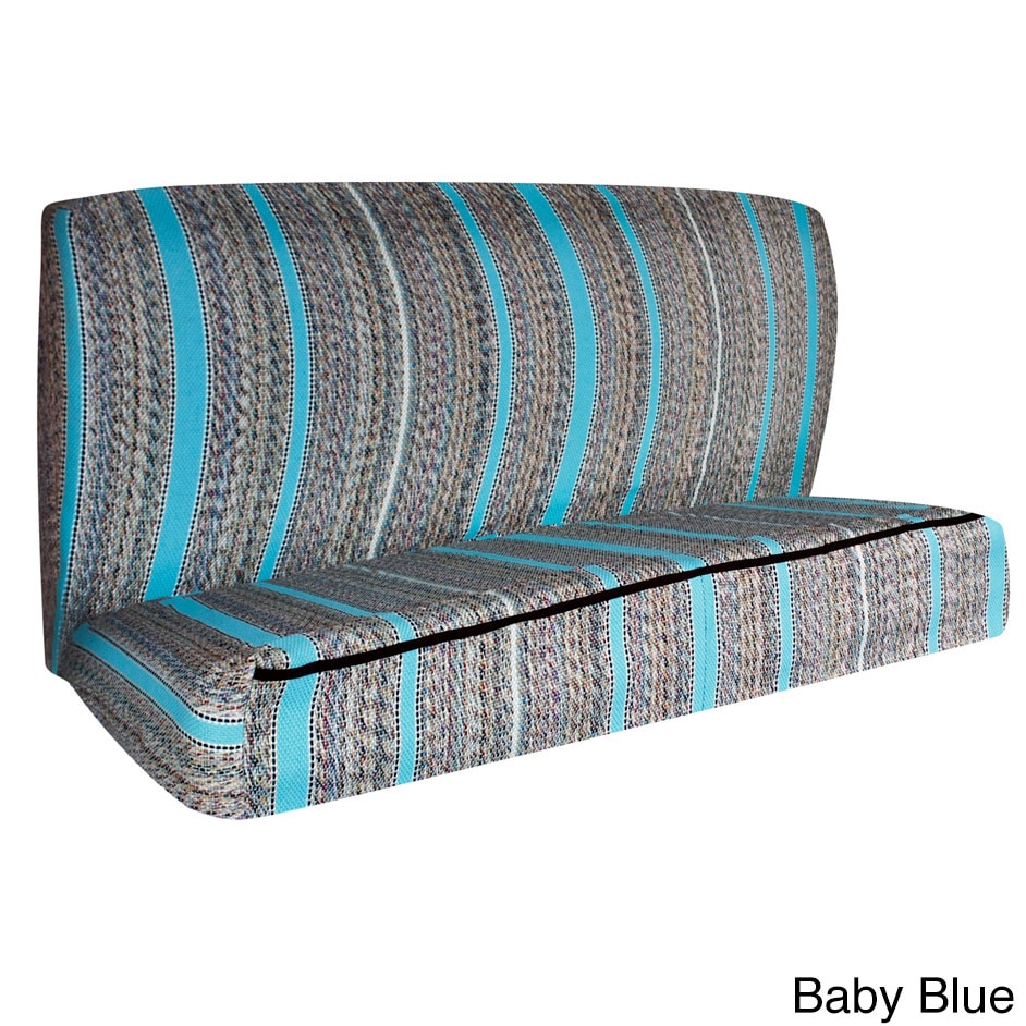 Saddle Back Striped Universal 2 piece Bench Seat Cover Set