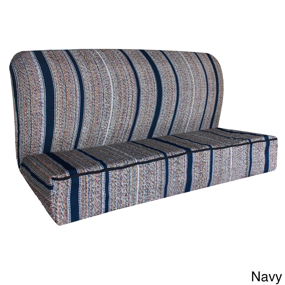 Saddle Back Striped Universal 2 piece Bench Seat Cover Set