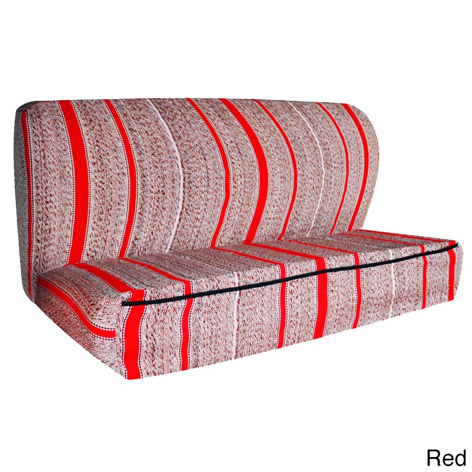 Saddle Back Striped Universal 2 piece Bench Seat Cover Set