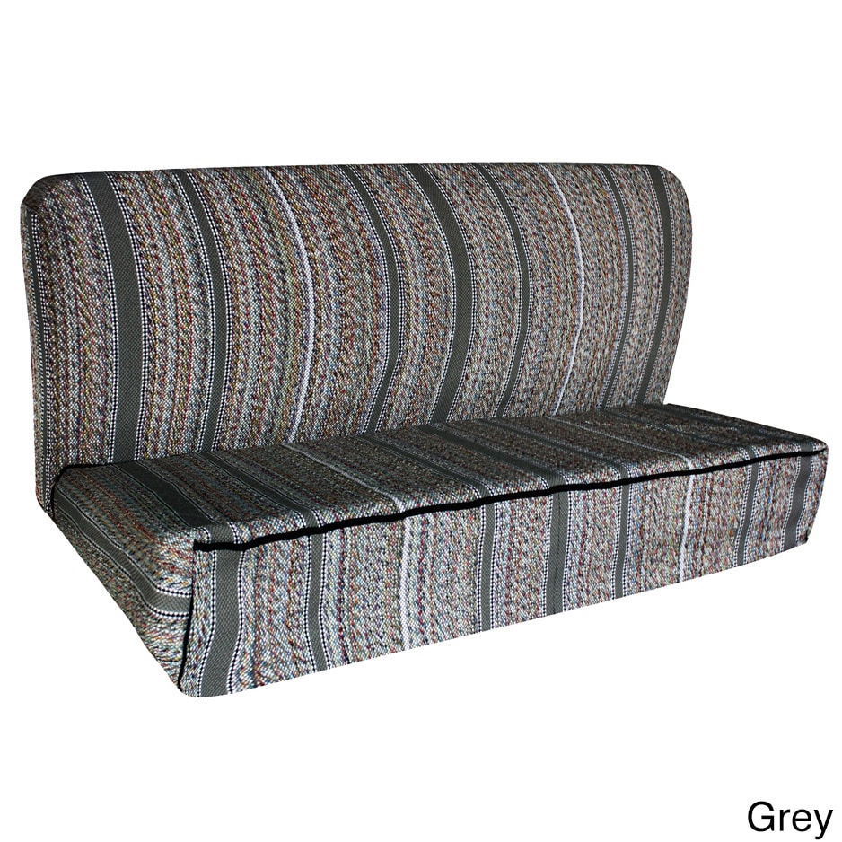 Saddle Back Striped Universal 2 piece Bench Seat Cover Set