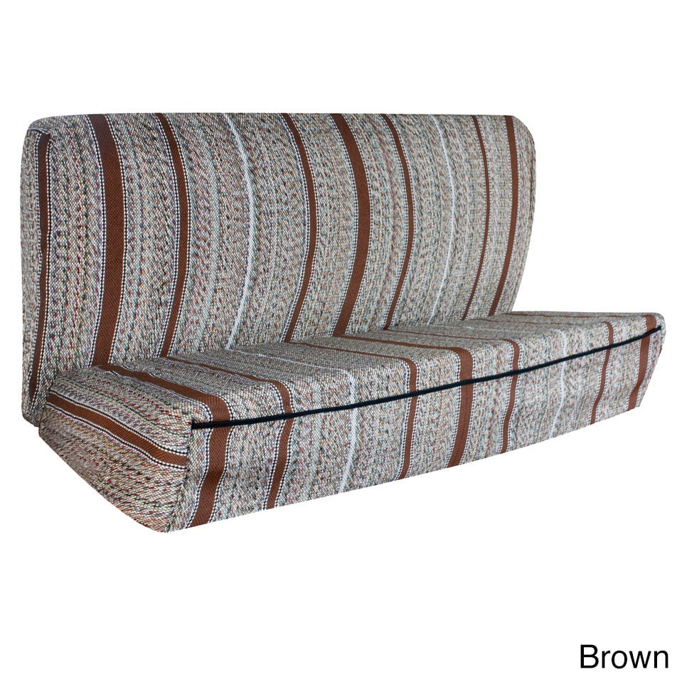 Saddle Back Striped Universal 2 piece Bench Seat Cover Set