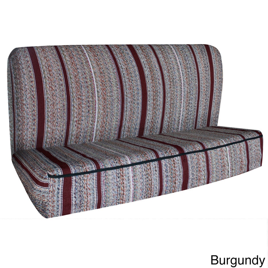 Saddle Back Striped Universal 2 piece Bench Seat Cover Set