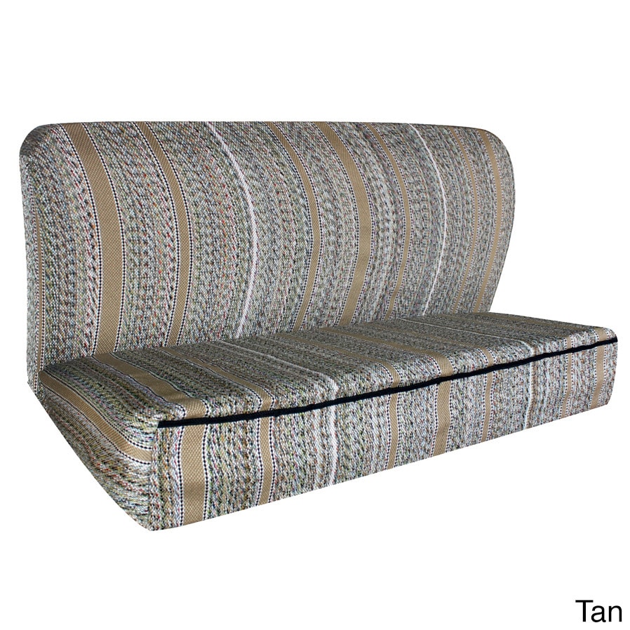 Saddle Back Striped Universal 2 piece Bench Seat Cover Set