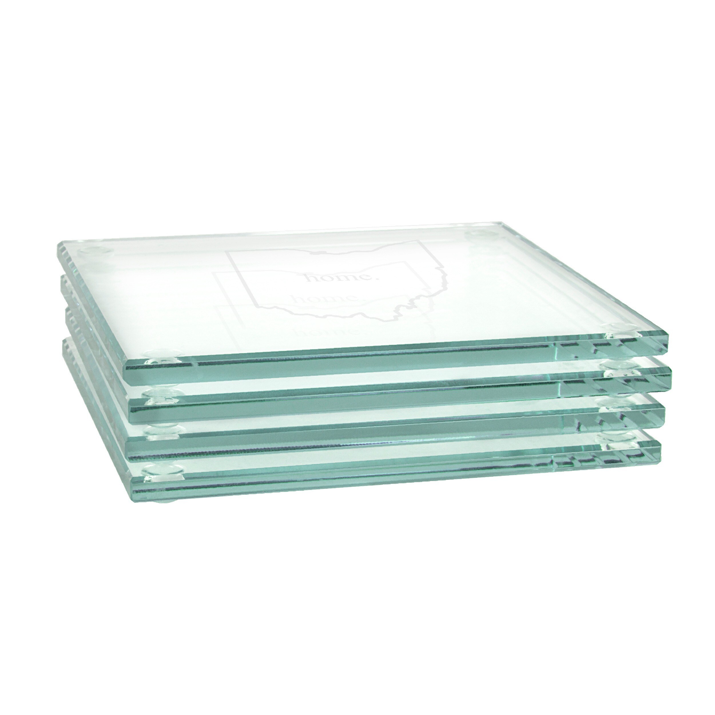 teal glass coasters