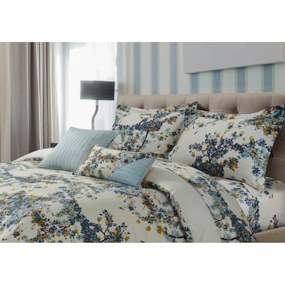 Tribeca Living Casablanca 5-piece Cotton Sateen Floral Oversized Duvet Cover Set