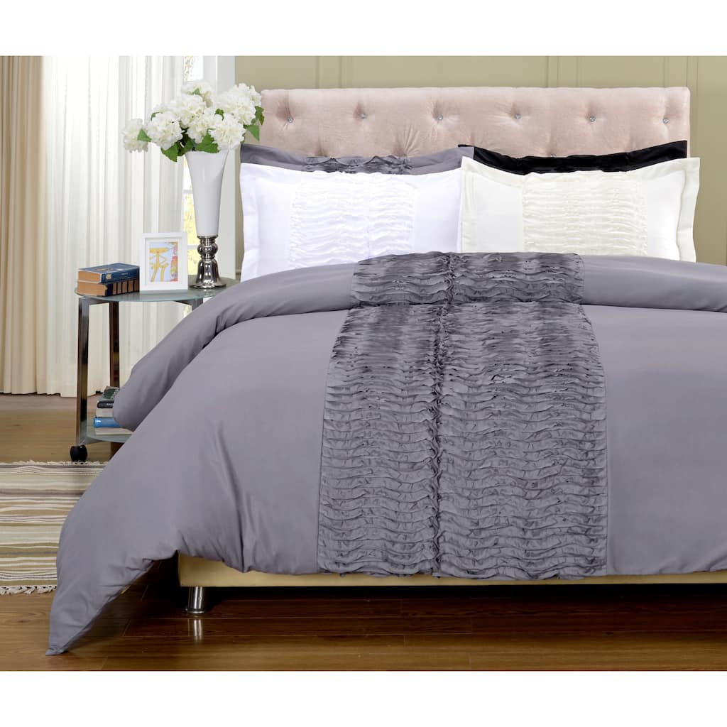 Superior Vintage Farmhouse Microfiber Ruffle Duvet Cover Set