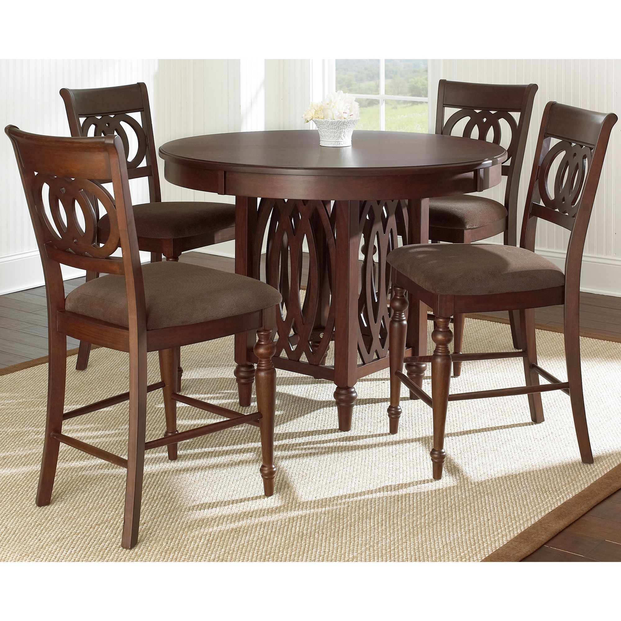 Steve Silver Darby 5 piece Counter Height Dining Set Walnut Size 5 Piece Sets