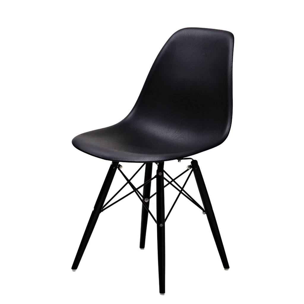 Lucas Black Wood Grain Chairs (Set of 2)