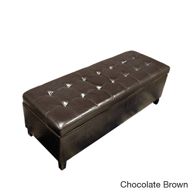 Warehouse of TIffany's Tuffed Storage Bench - Chocolate Brown