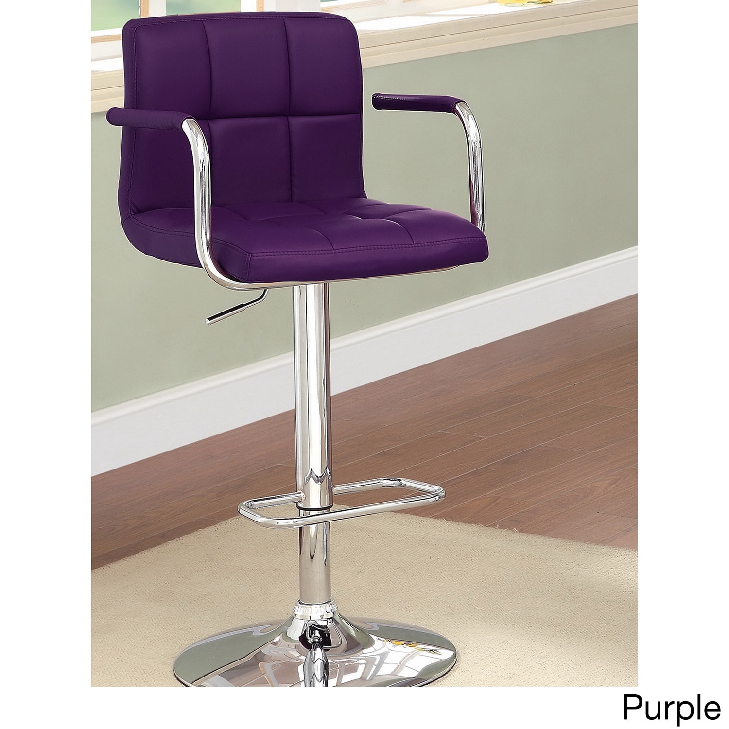 Furniture Of America Corvelli Adjustable Swivel Leatherette Bar Stool