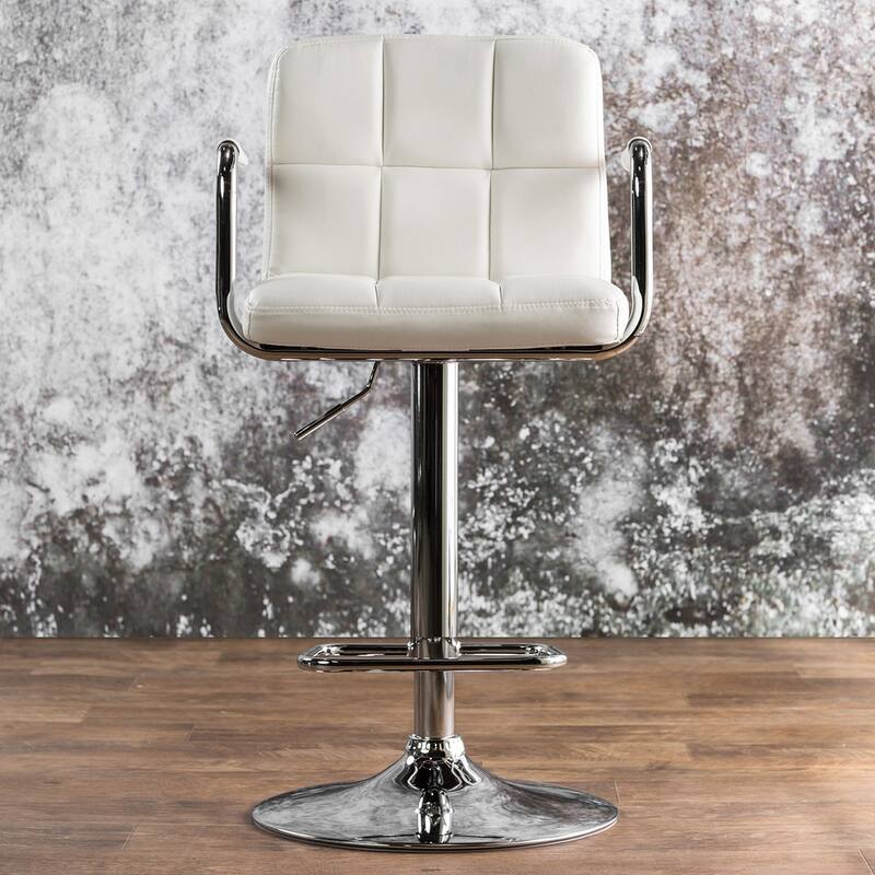 Corvelli Modern Adjustable Swivel Faux Leather Barstool by Furniture of America