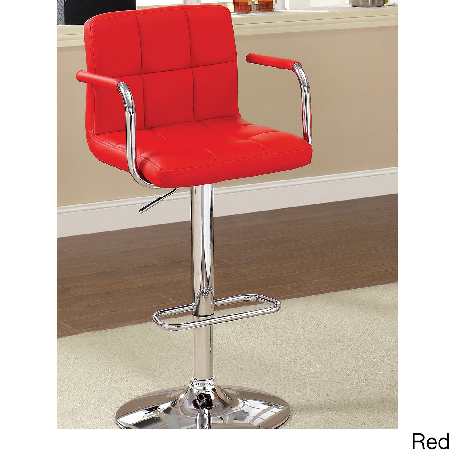 Furniture Of America Corvelli Adjustable Swivel Leatherette Bar Stool