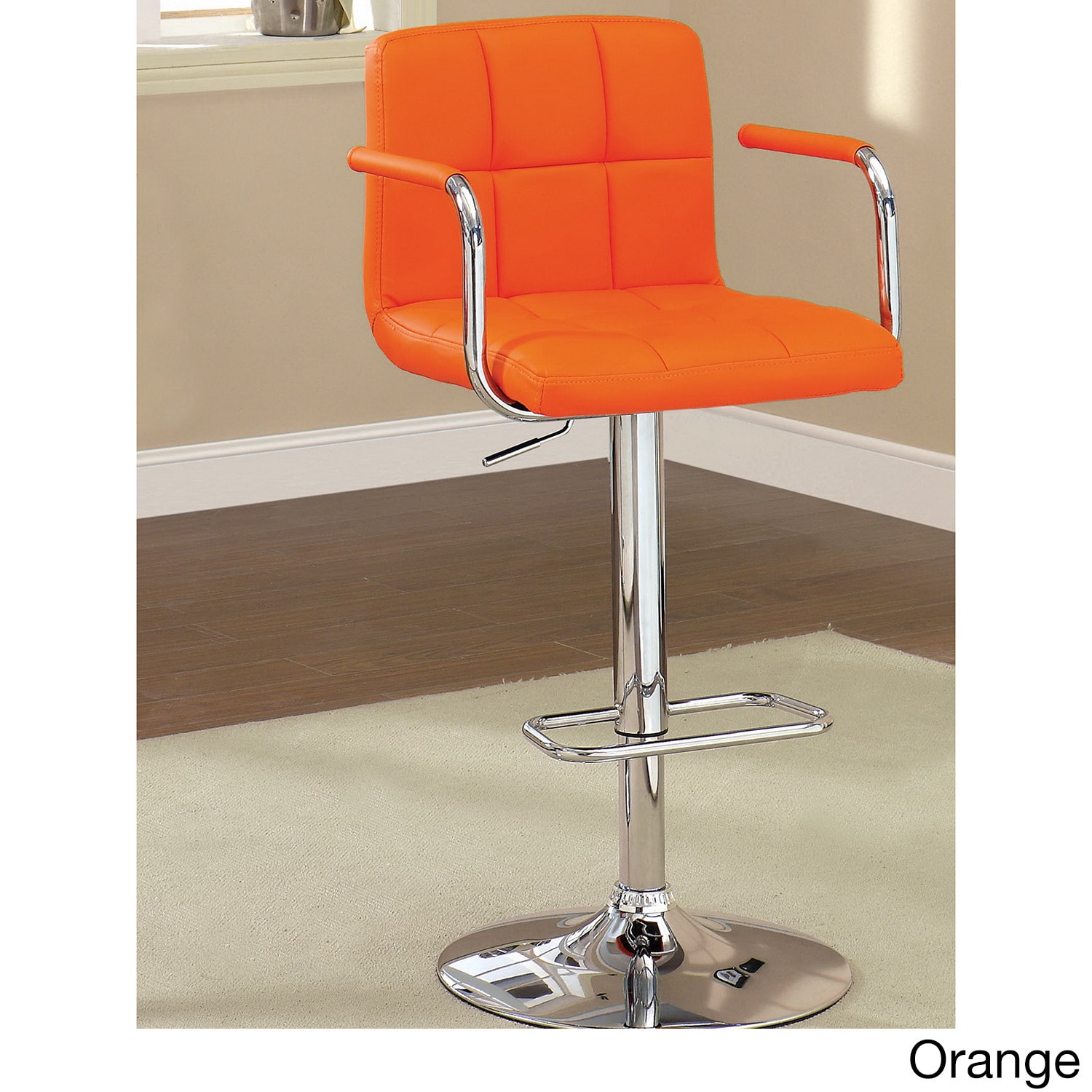 Furniture Of America Corvelli Adjustable Swivel Leatherette Bar Stool