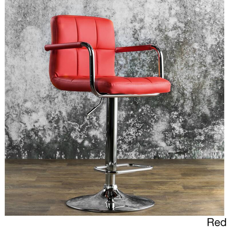 Corvelli Modern Adjustable Swivel Faux Leather Barstool by Furniture of America