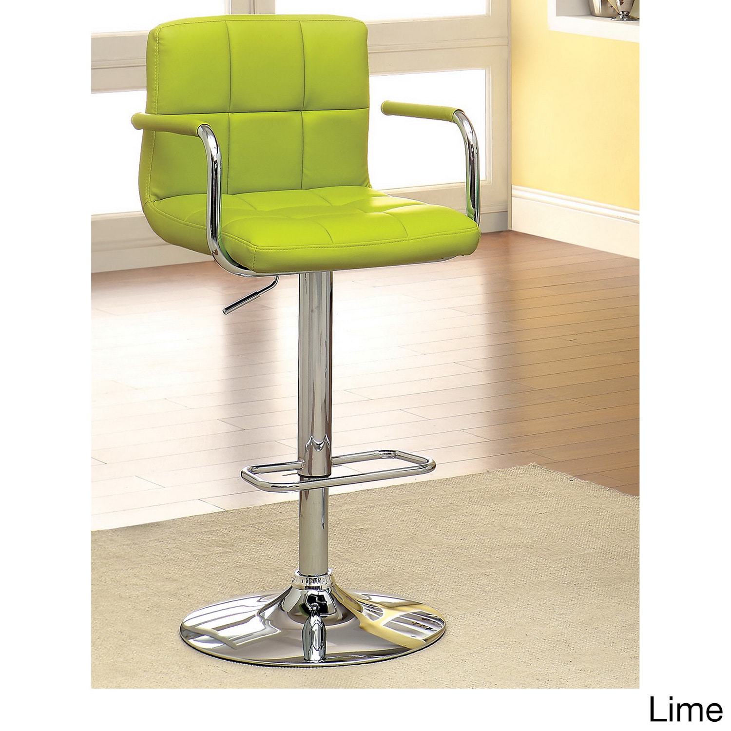 Furniture Of America Corvelli Adjustable Swivel Leatherette Bar Stool