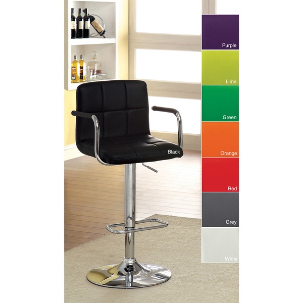 Furniture of America Corvelli Adjustable Swivel Leatherette Bar Stool Furniture of America Bar Stools