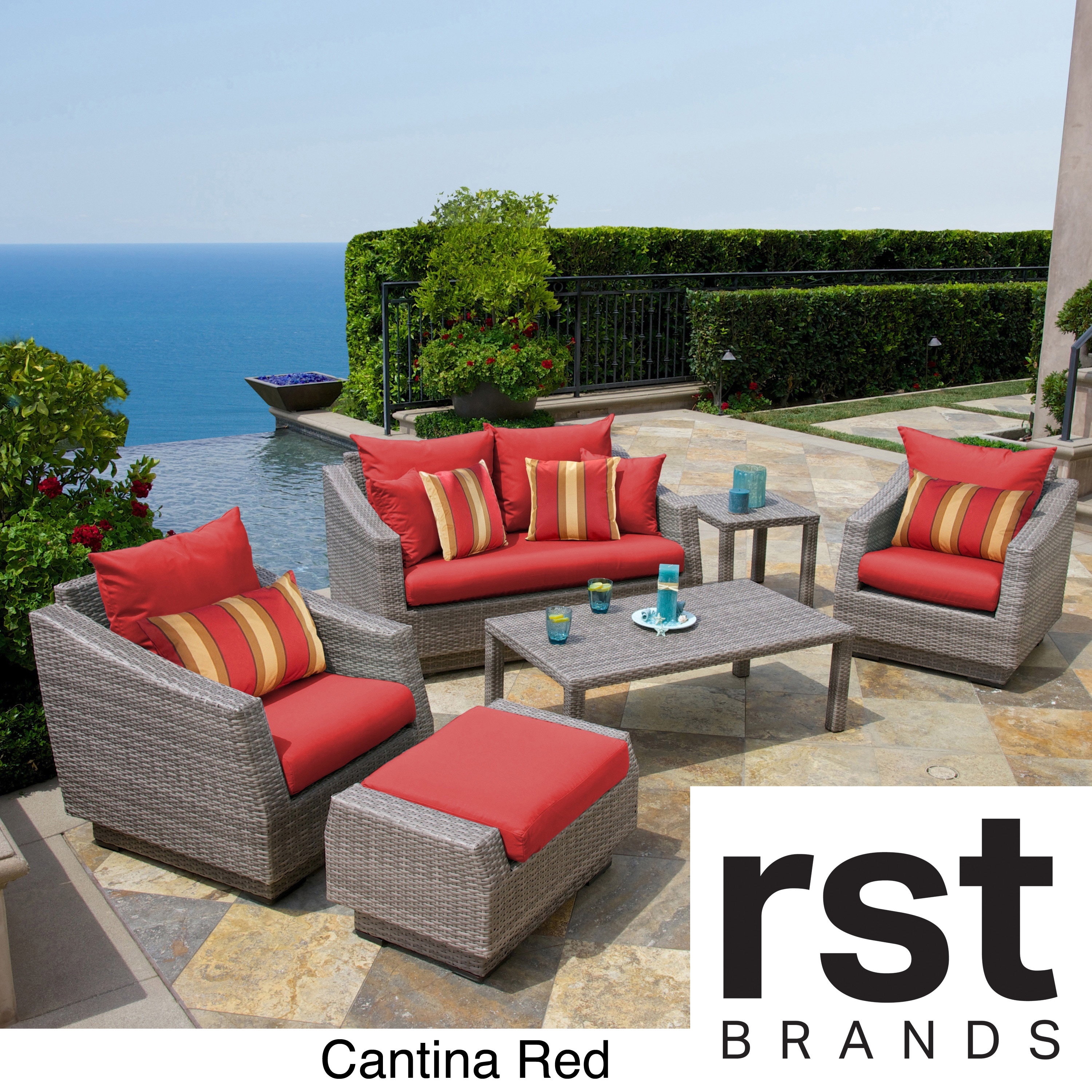 Rst Brands Cannes 6 piece Love Seat And Club Chairs Set