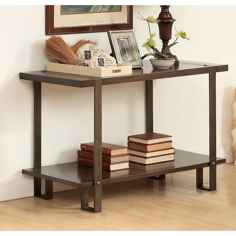 Tal Modern Oak 48-inch Solid Wood 1-Shelf Sofa Table by Furniture of America