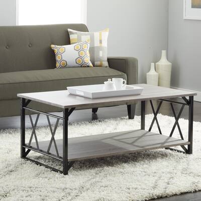 Simple Living Reclaimed Style Coffee Table with Double 'X' Frame