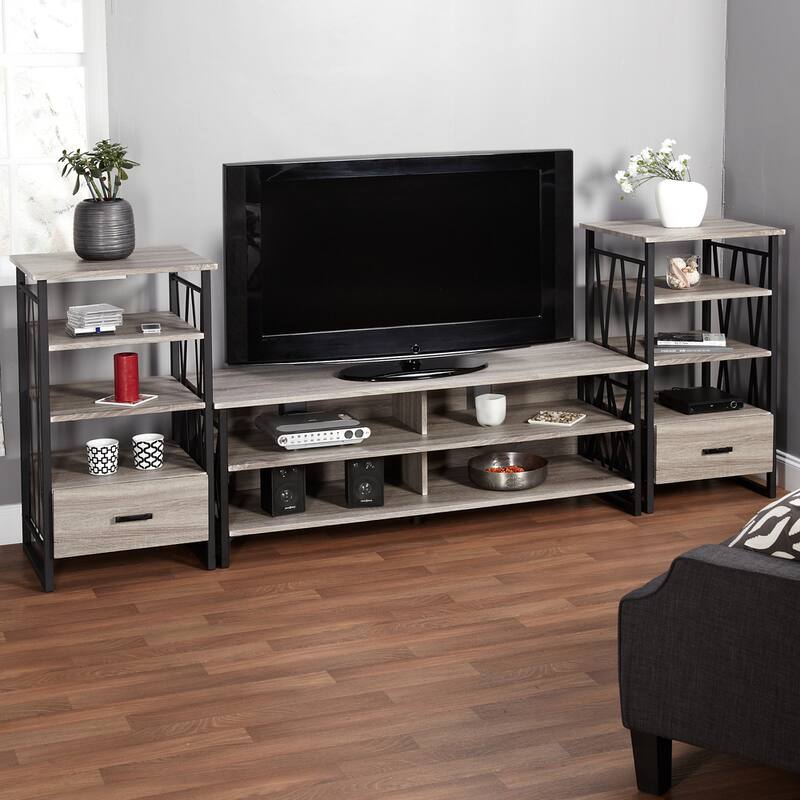 Simple Living Seneca XX 3-shelf Grey/ Black Pier with Drawer