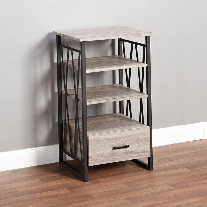 Simple Living Seneca XX 3-shelf Grey/ Black Pier with Drawer