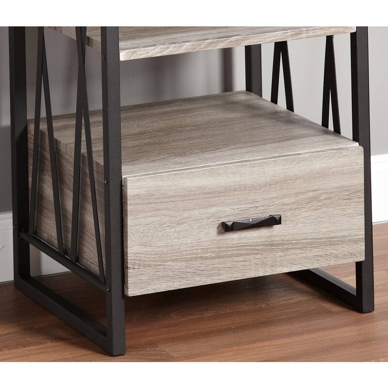 Simple Living Seneca XX 3-shelf Grey/ Black Pier with Drawer