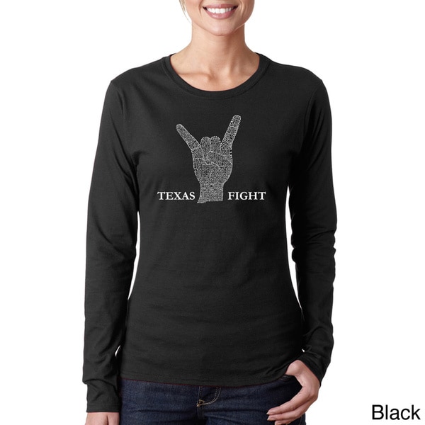 Los Angeles Pop Art Womens Texas Fight Long Sleeve T shirt