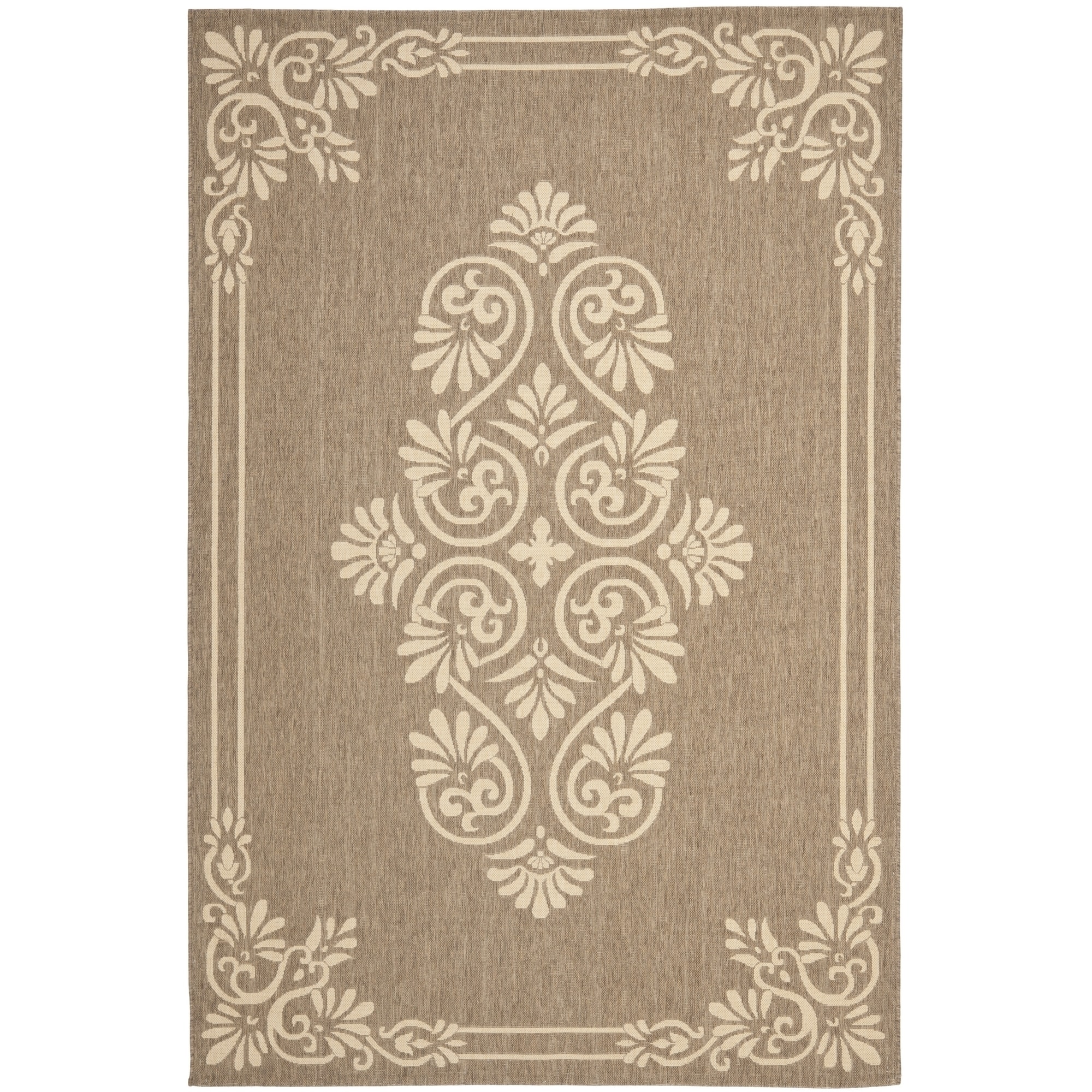 Safavieh Indoor/ Outdoor Courtyard Brown/ Creme Rug (710 X 10)