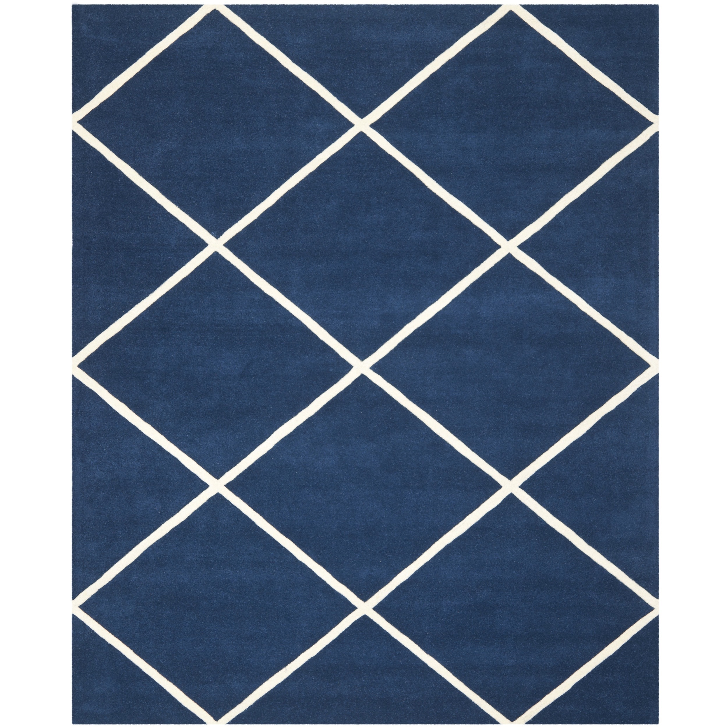Safavieh Handmade Moroccan Chatham Dark Blue/ Ivory Wool Rug (89 X 12)