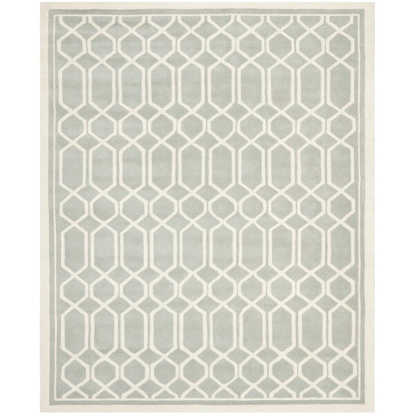 Safavieh Handmade Moroccan Chatham Grey/ Ivory Wool Rug - 8'9" x 12'