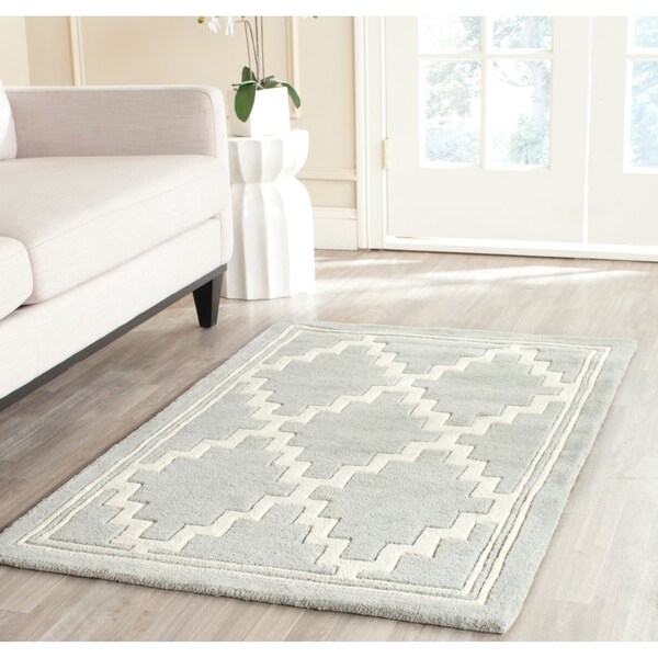 Safavieh Handmade Moroccan Chatham Grey/ Ivory Wool Rug - 8'9 x 12'