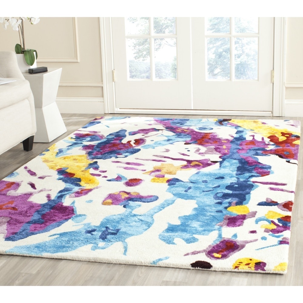 Isaac Mizrahi By Safavieh Peach Splatter Wool Rug (8 X 10)