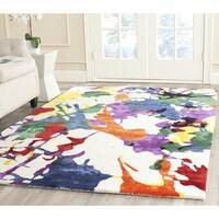 Shop Isaac Mizrahi by Safavieh Handmade White Splatter Wool Rug - 2'3
