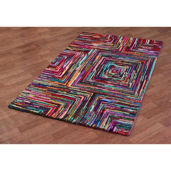 Brilliant Ribbon Blocks Rug (5' x 8') - 5' x 8'
