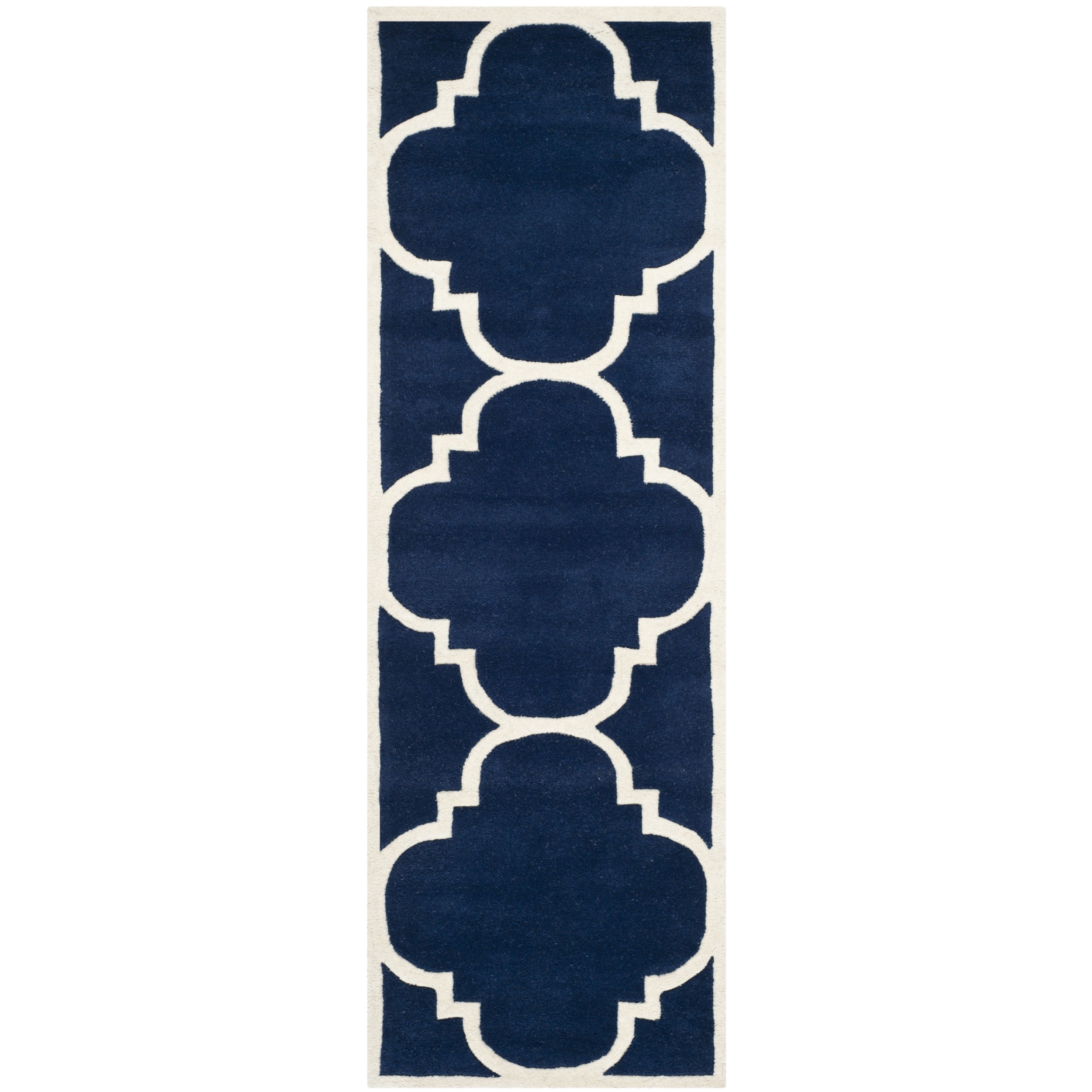 Safavieh Handmade Moroccan Chatham Dark Blue/ Ivory Wool Rug (23 X 13)