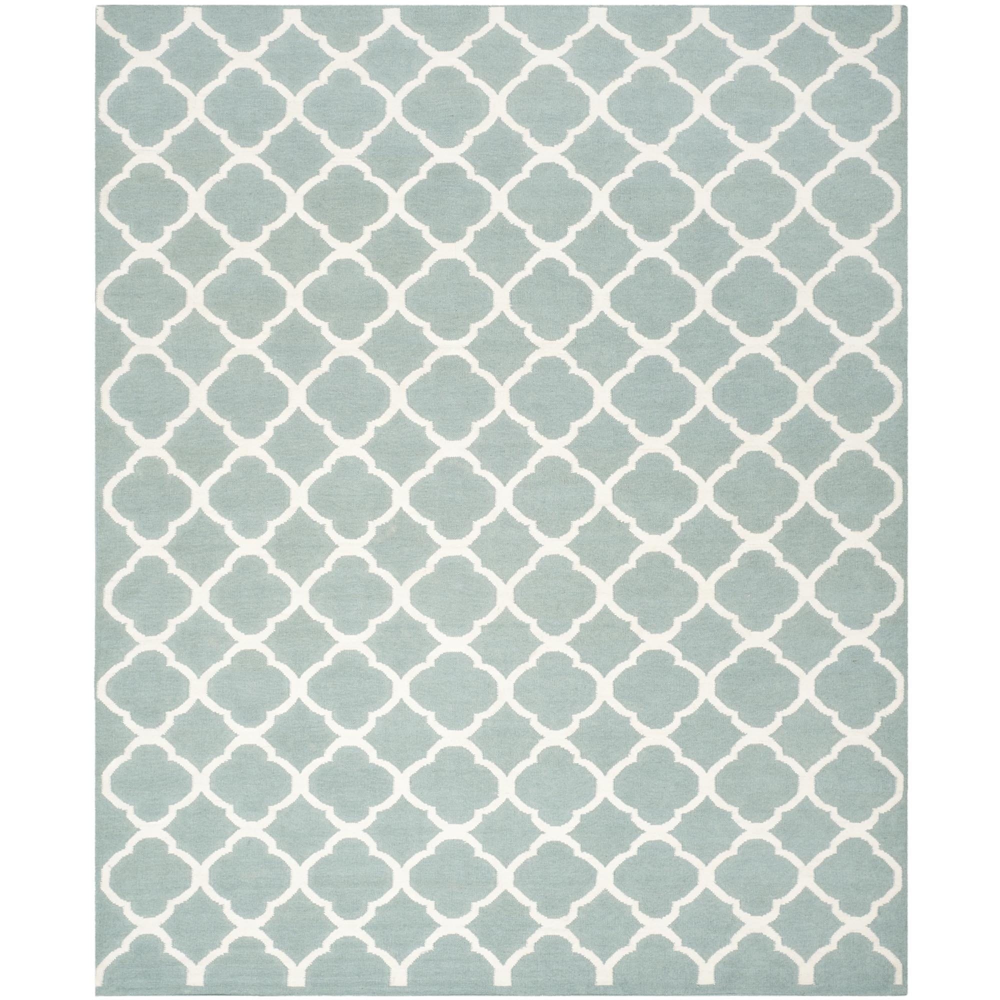 Safavieh Hand woven Moroccan Dhurries Blue/ Ivory Wool Rug (10 X 14)