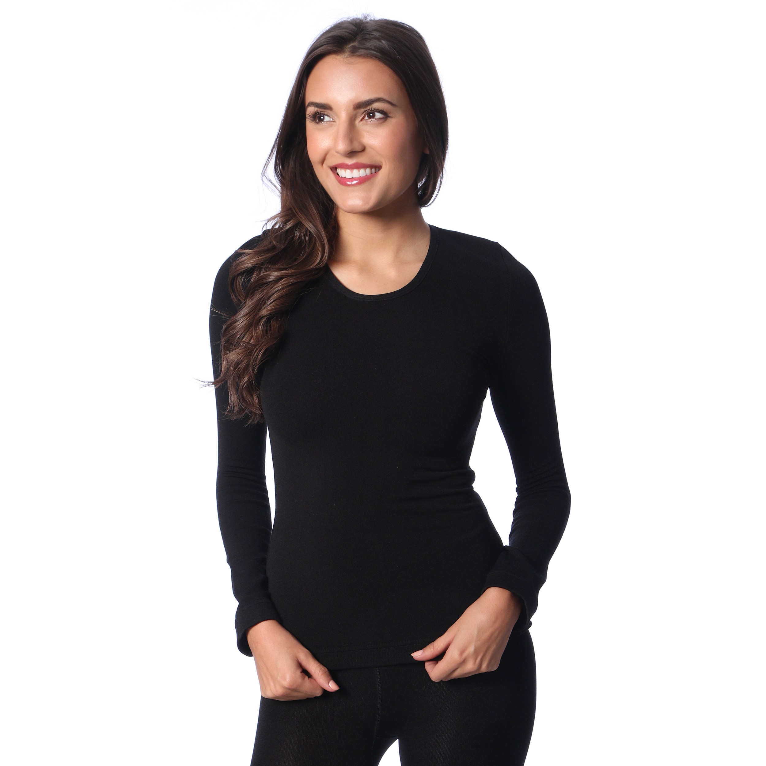 Caron Joy Juniors Black Fleece lined Long Sleeve Shirt Black Size One Size Fits Most