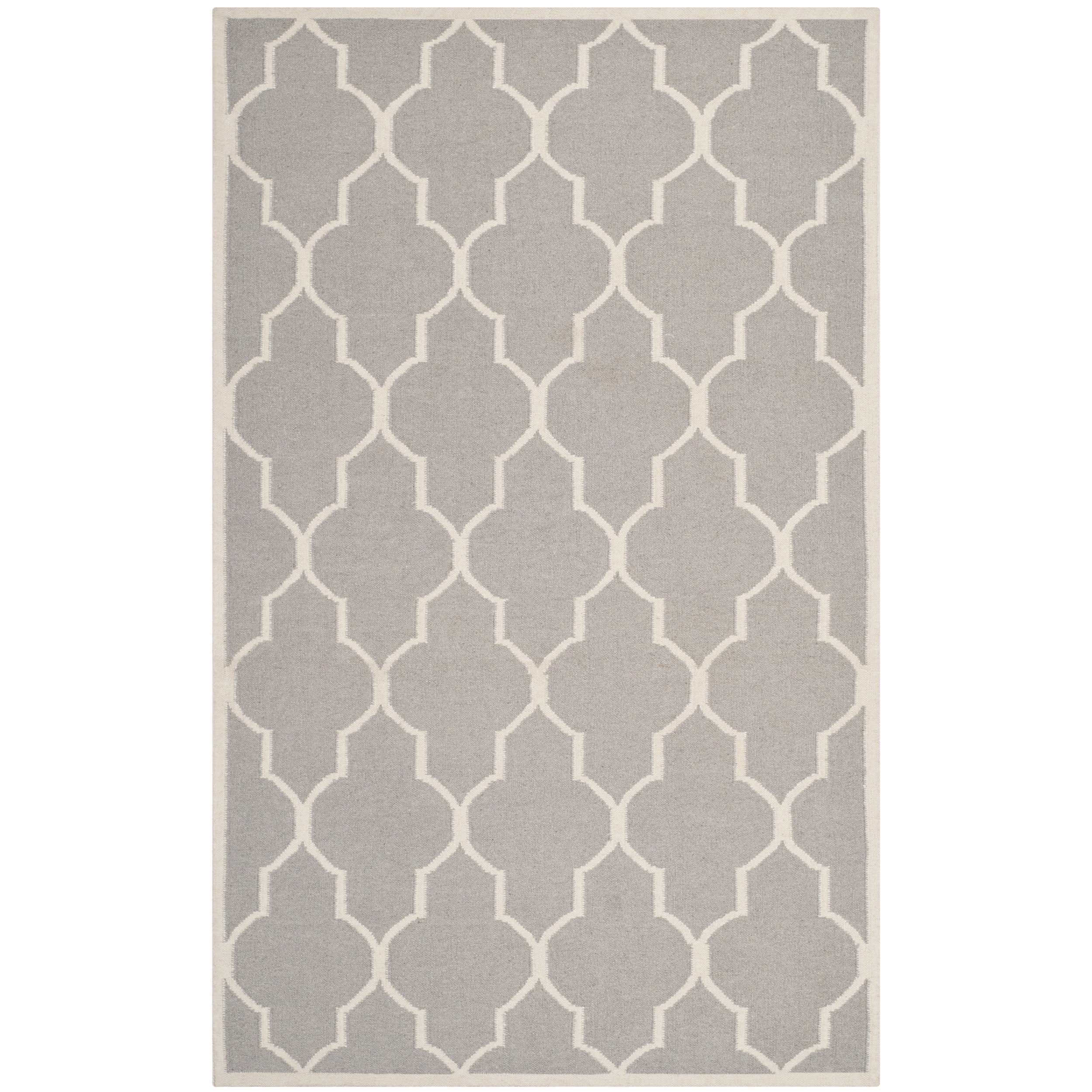 Safavieh Hand woven Moroccan Dhurries Dark Grey/ Ivory Wool Rug (10 X 14)