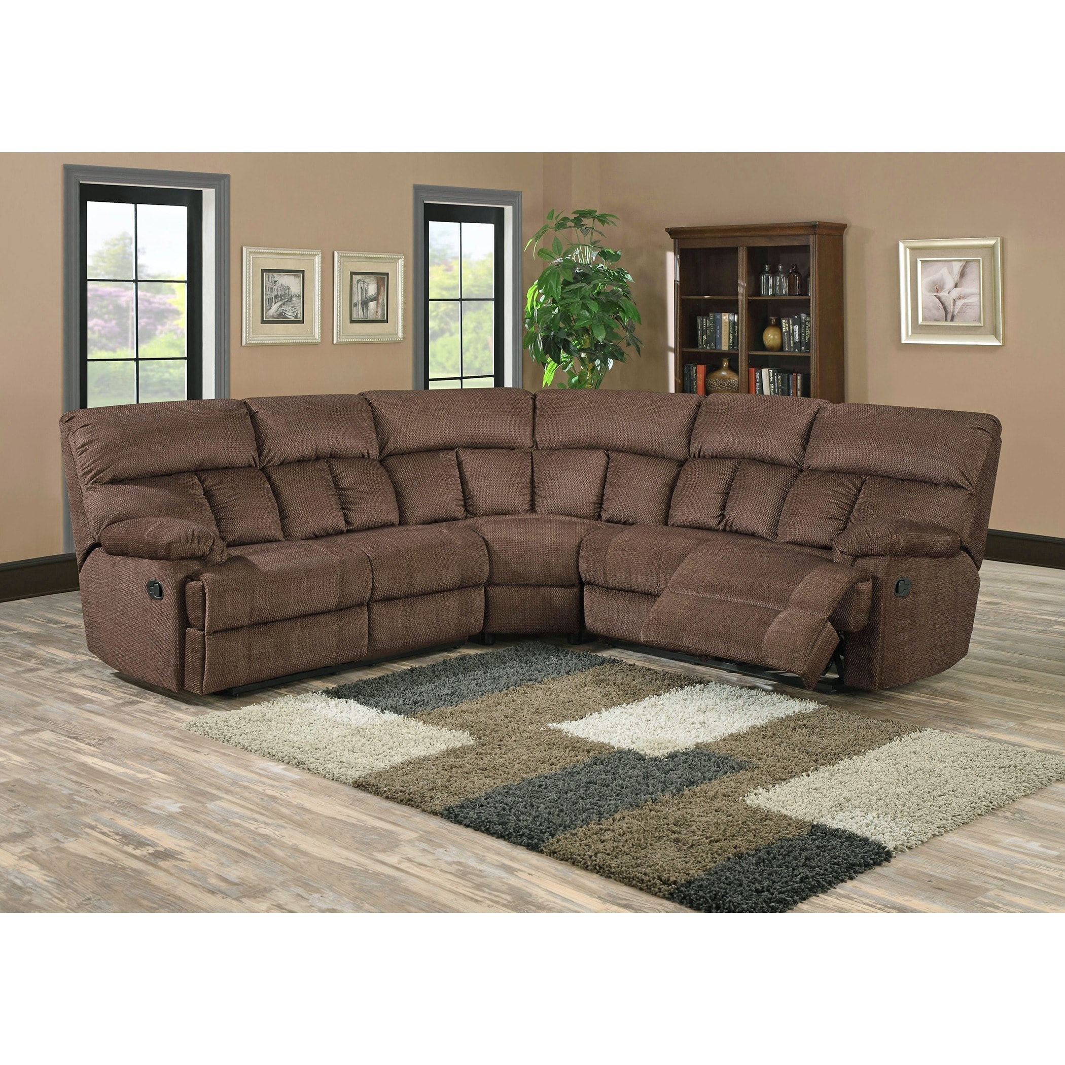 Becky Pebble Brown Reclining Sectional