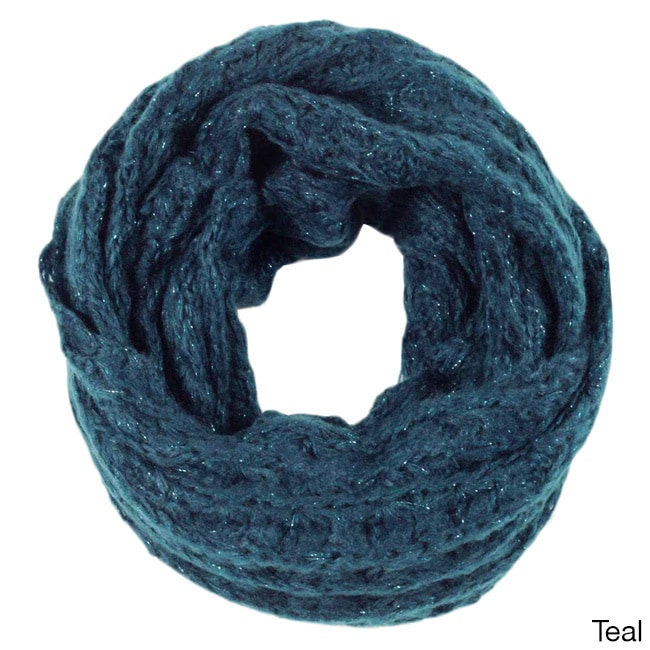 Womens Sparkle Knit Infinity Scarf