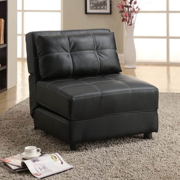 New York Black Convertible Chair Bed