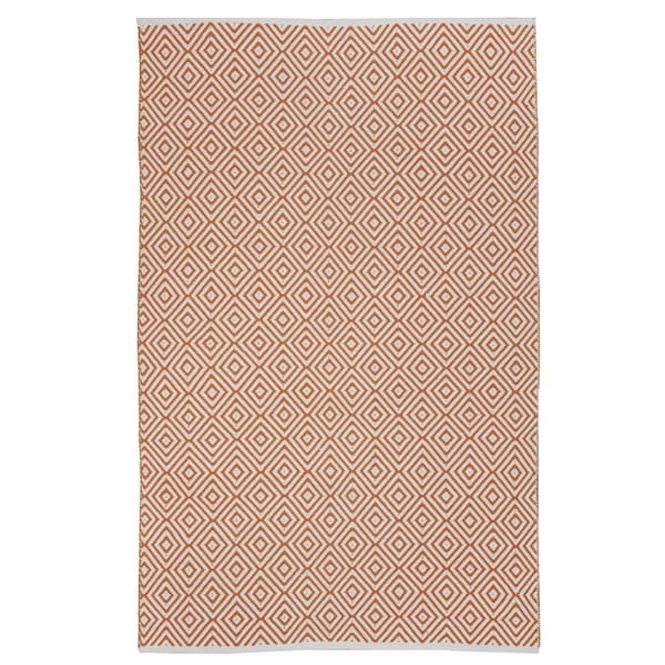 Indo Hand woven Veria Orange/ White Geometric Area Rug (3 x 5