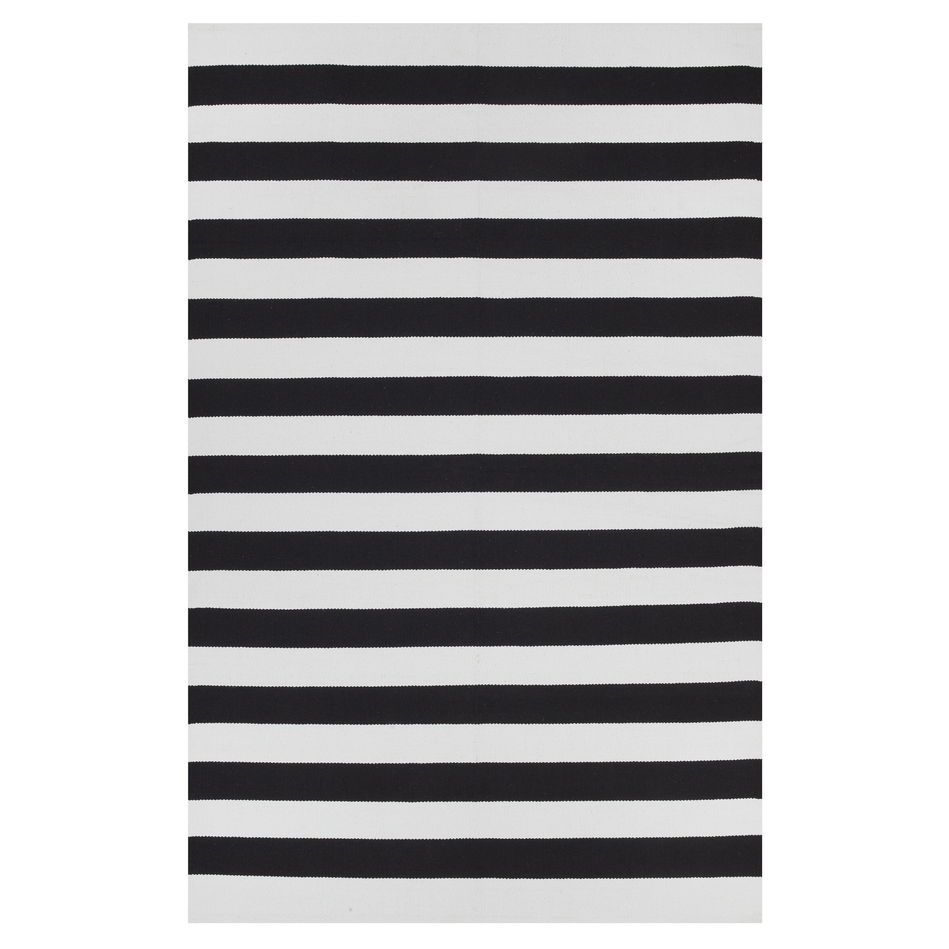 Shop Handmade Nantucket Black And White Stripe Rug 8 X 10