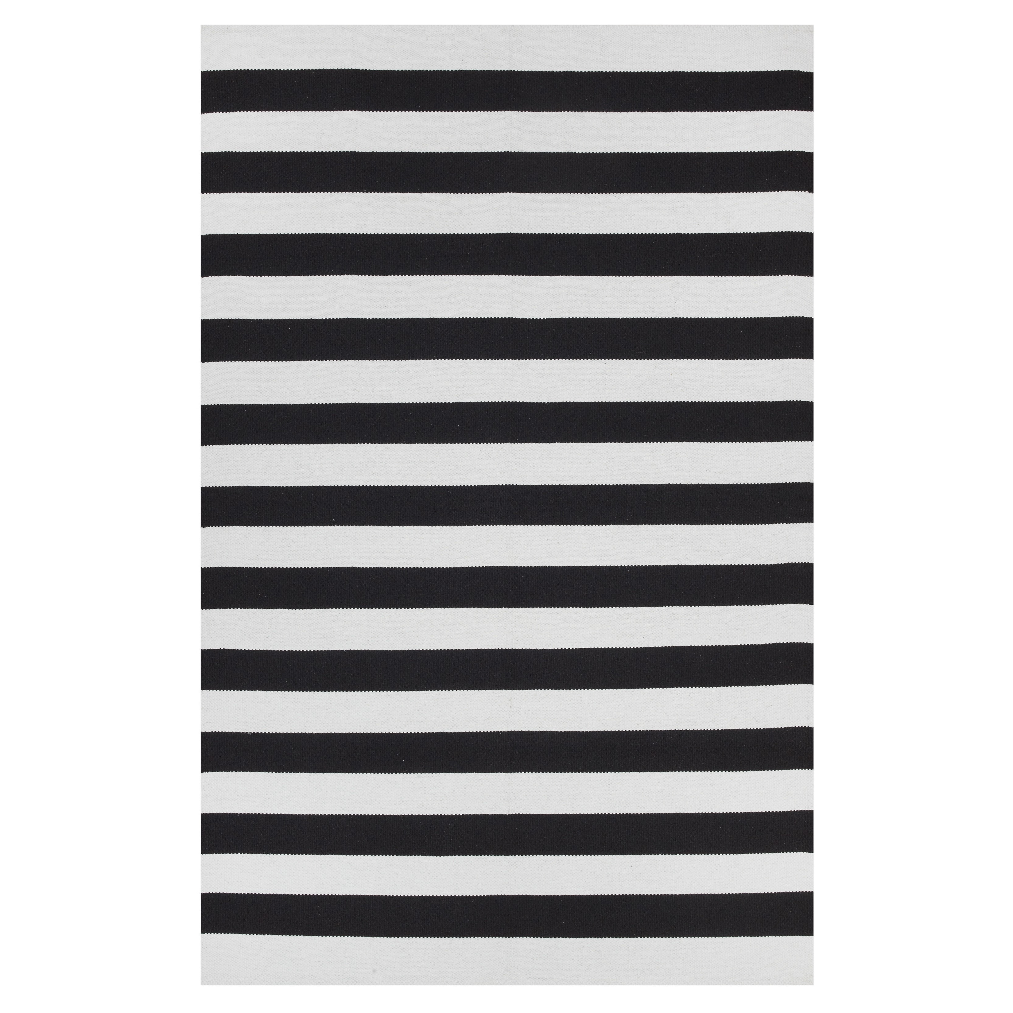 Indo Hand Woven Nantucket Black White Contemporary Stripe Area Rug 5 X 8 Indo Hand Woven Nantucket Black White Contemporary Stripe Area Rug 5 X 8