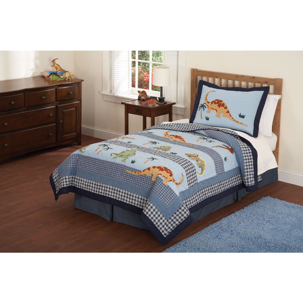 Dino Dave Cotton 3 piece Quilt Set