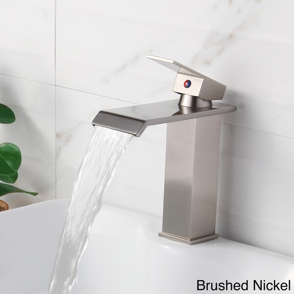 Waterfall Bathroom Sink Faucet Brushed Nickel Ideas Bathrooms