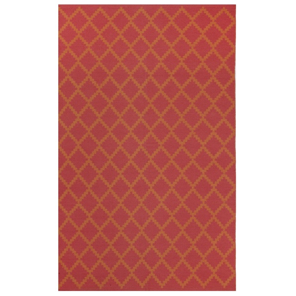 Handmade Indo Marrakesh Orange/ Rouge Red Cotton Area Rug (India) - 4' x 6'